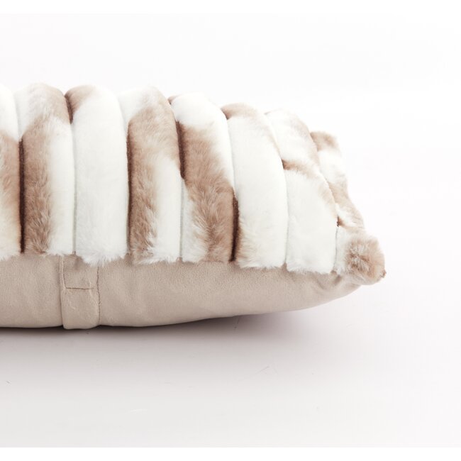 Light en Living Kussen 60x30 cm MABLY velvet crème-bruin