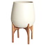 Light en Living Pot deco op voet Ø59x82 cm KARUNA hout+mat crème