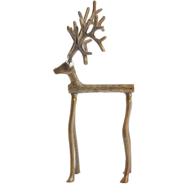 Light en Living Ornament 17x20.5x36 cm REINDEER goud / brons