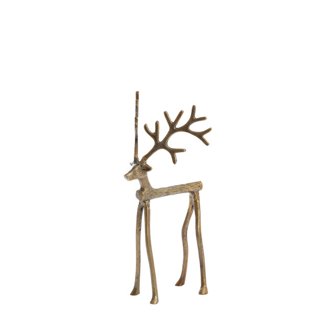 Light en Living Ornament 17x20.5x36 cm REINDEER goud / brons