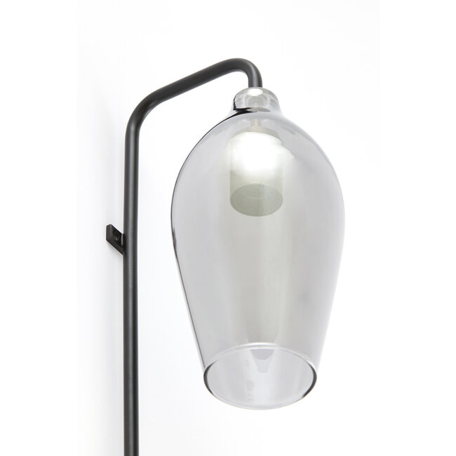 Light en Living Wandlamp 28x20x65 cm LUKARO glas smoke+mat zwart