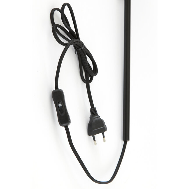 Light en Living Wandlamp 28x20x65 cm LUKARO glas smoke+mat zwart