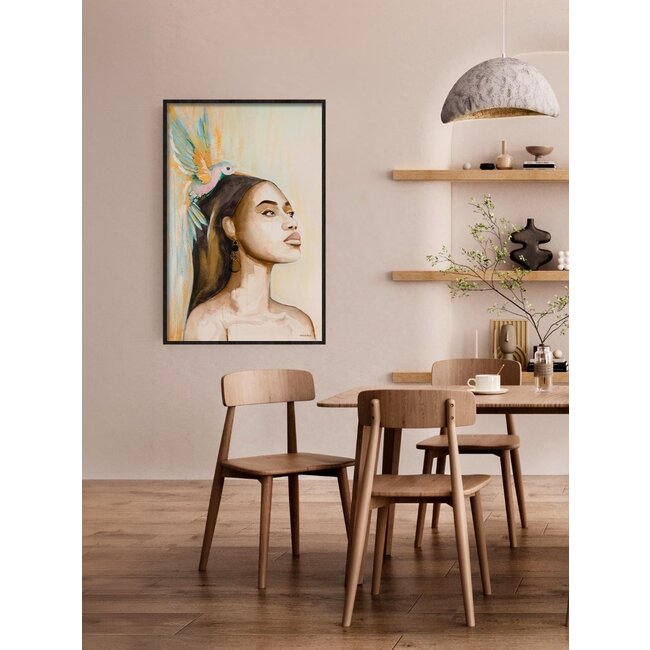 Wandkraft Woman and Hummingbird