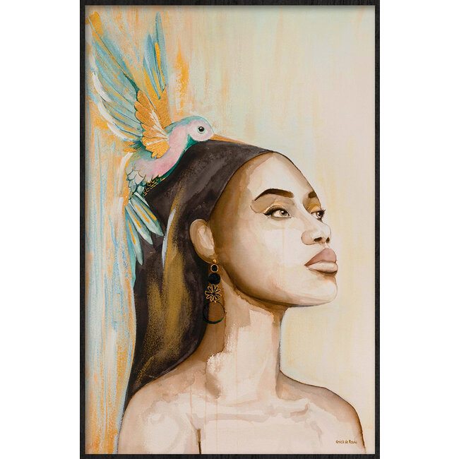 Wandkraft Woman and Hummingbird