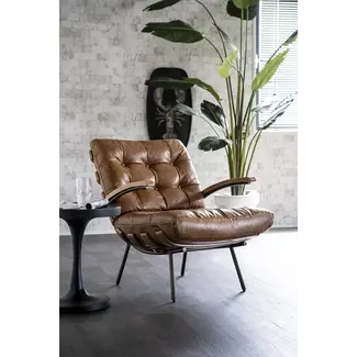 Eleonora Fauteuil Bastiaan - cognac java leder