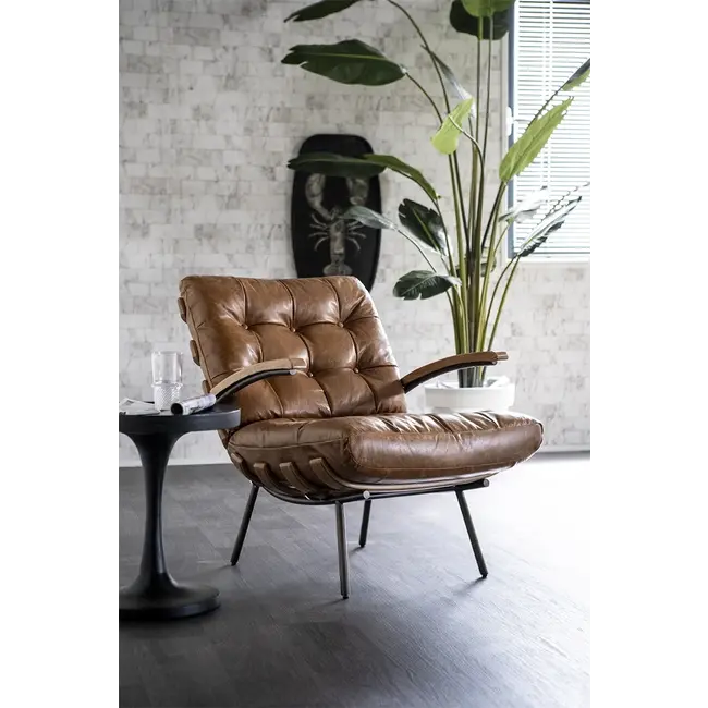 Eleonora Fauteuil Bastiaan - cognac java leder