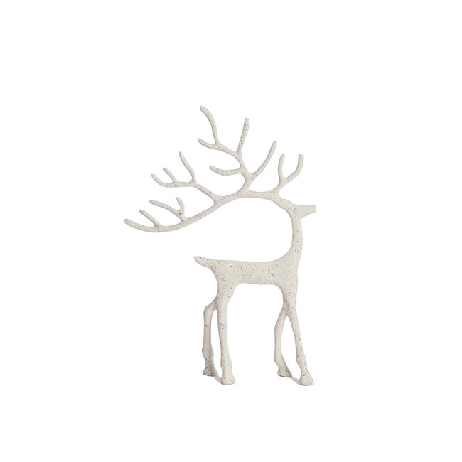 Light & Living Ornament 27.5x7x39 cm DEER wit+grijs