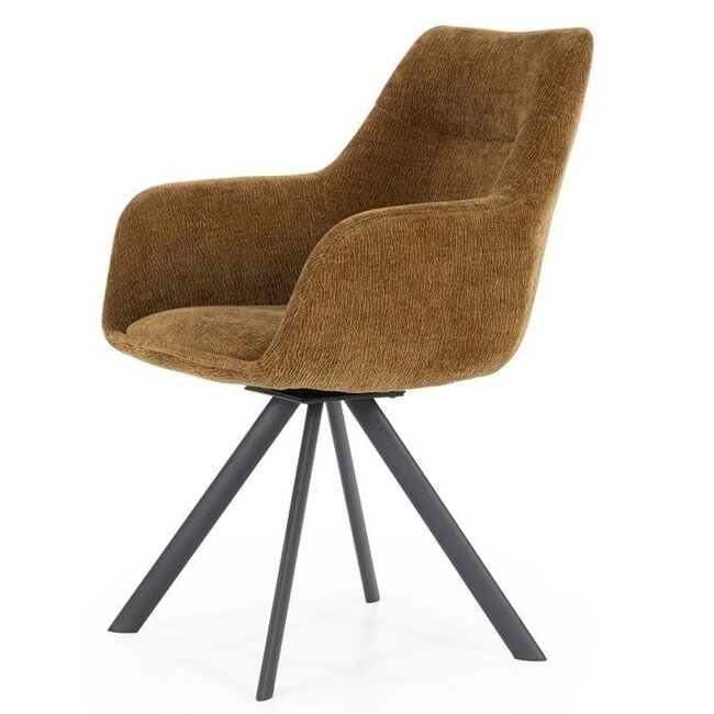 By Boo Eettafelstoel Bliss met armleuning - mosterd