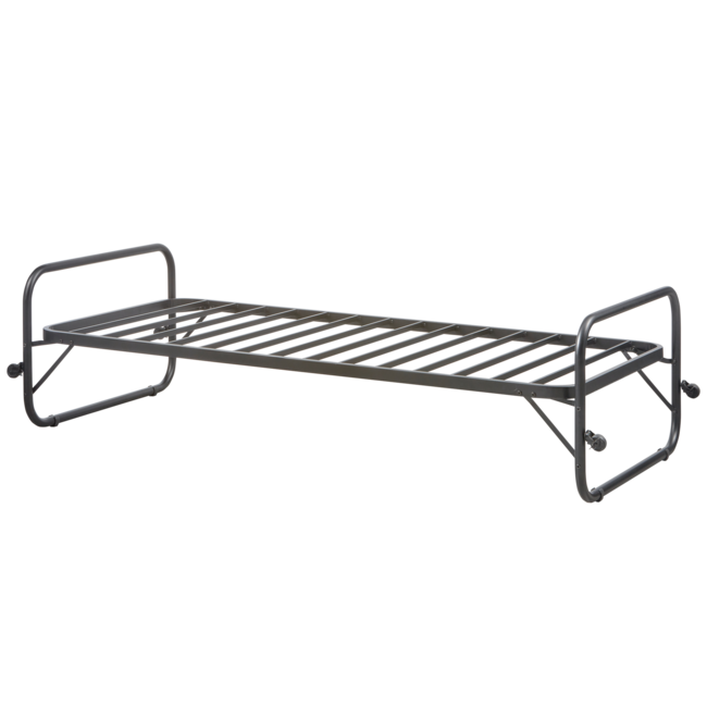 Woood Lucy eenpersoons onderschuifbed metaal zwart 90x200cm