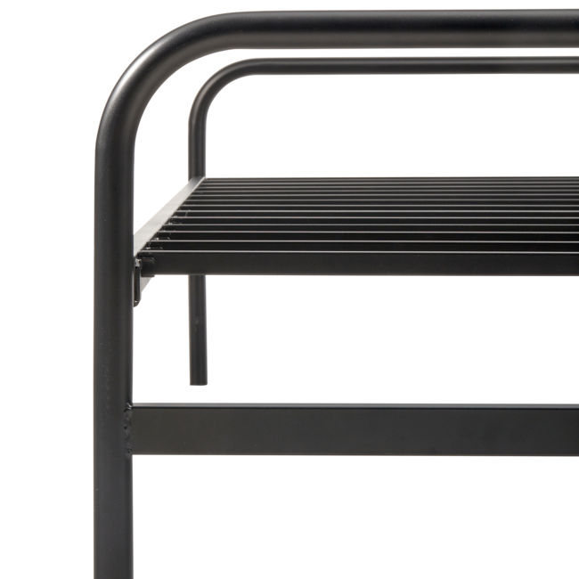 Woood Lucy eenpersoons onderschuifbed metaal zwart 90x200cm