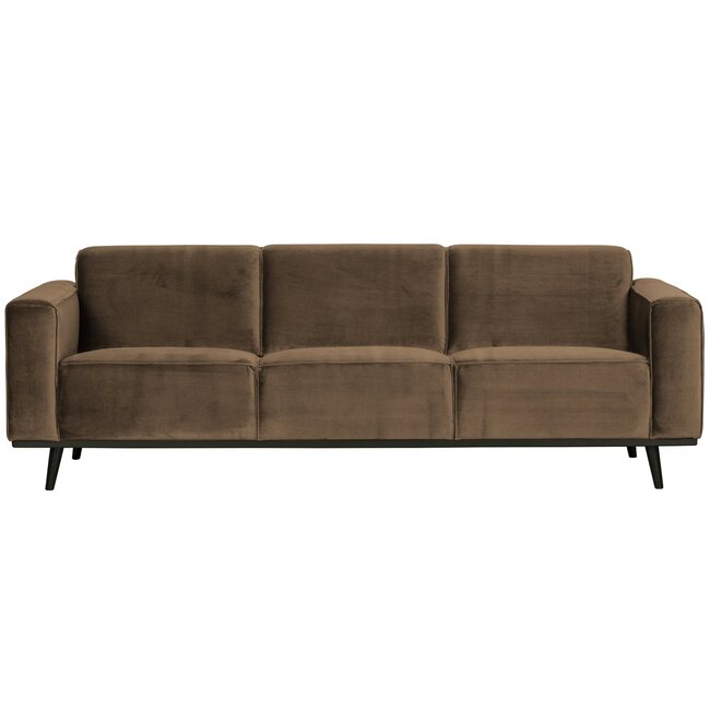 Woood Statement 3-zits bank 230 cm fluweel taupe