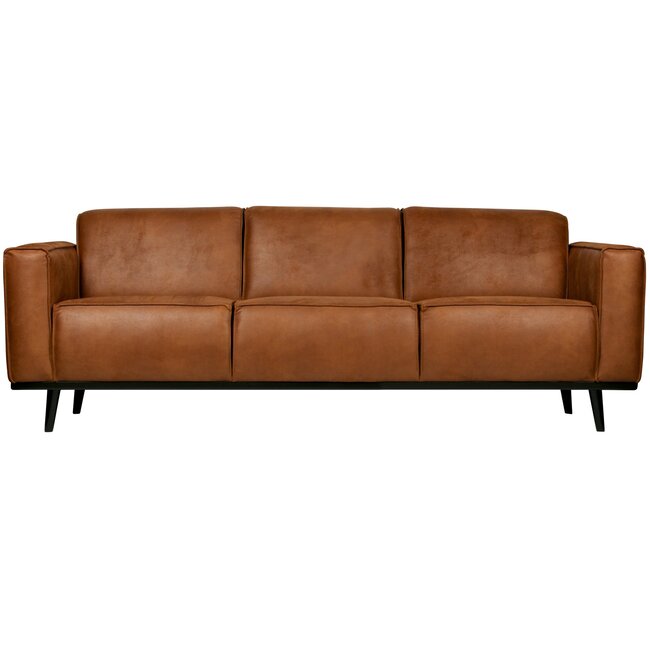 Woood Statement 3-zits bank 230 cm lederlook cognac