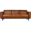 Woood Statement 3-zits bank 230 cm lederlook cognac