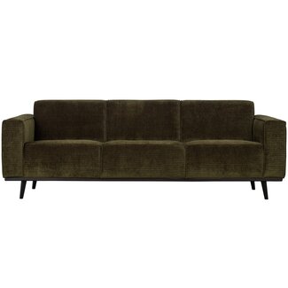 Woood Statement 3-zits bank 230 cm brede platte rib warm groen Woood Statement 3-zits bank 230 cm brede platte rib warm groen