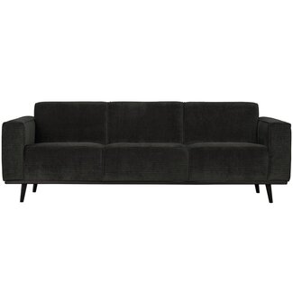 Woood Statement 3-zits bank 230 cm brede platte rib graphite