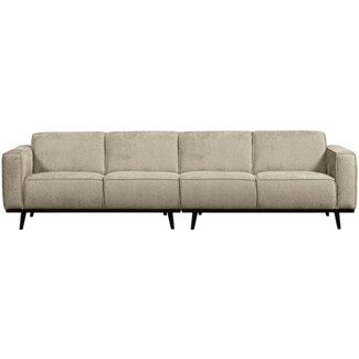 Woood Statement 4-zits bank 280 cm structure velvet wheatfield