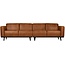Woood Statement 4-zits bank 280 cm lederlook cognac