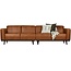 Woood Statement 4-zits bank 280 cm lederlook cognac