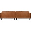 Woood Statement 4-zits bank 280 cm lederlook cognac