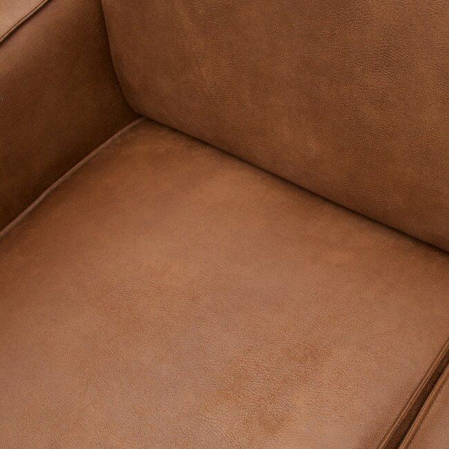 Woood Statement 4-zits bank 280 cm lederlook cognac