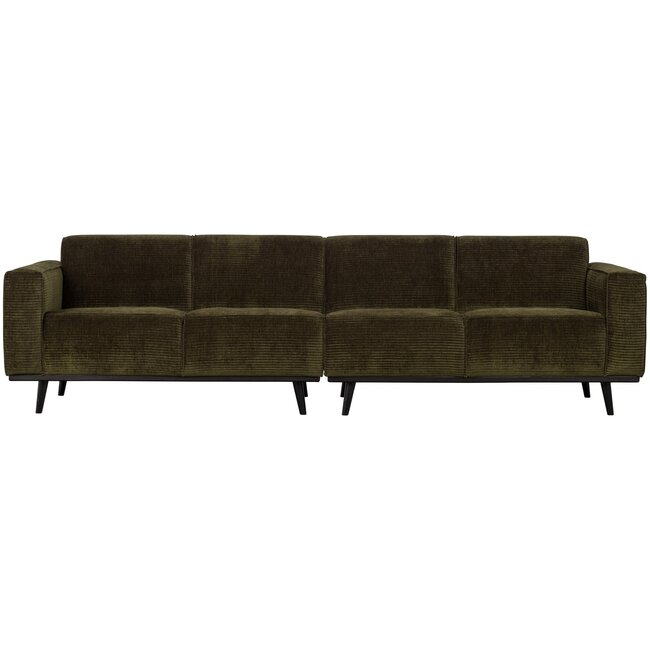 Woood Statement 4-zits bank 280 cm platte brede rib warm groen