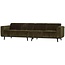 Woood Statement 4-zits bank 280 cm platte brede rib warm groen
