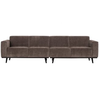 Woood Statement 4-zits bank 280 cm platte brede rib taupe