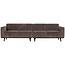 Woood Statement 4-zits bank 280 cm platte brede rib taupe
