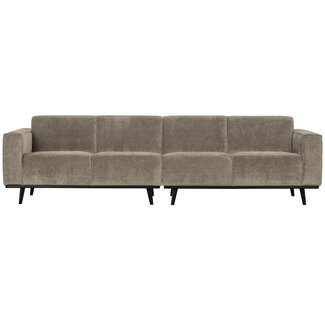 Woood Statement 4-zits bank 280 cm platte brede rib clay