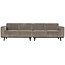 Woood Statement 4-zits bank 280 cm platte brede rib clay