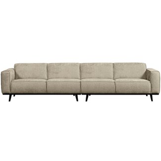 Woood Statement xl 4-zits bank 372 cm structure velvet wheatfield