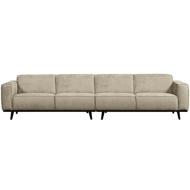Woood Statement xl 4-zits bank 372 cm structure velvet wheatfield