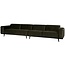 Woood Statement xl 4-zits bank 372 cm fluweel warm groen