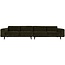 Woood Statement xl 4-zits bank 372 cm platte brede rib warm groen
