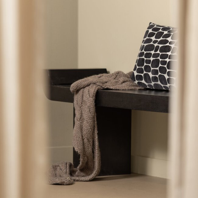 Woood Lox bankje met opstaande randen hout zwart