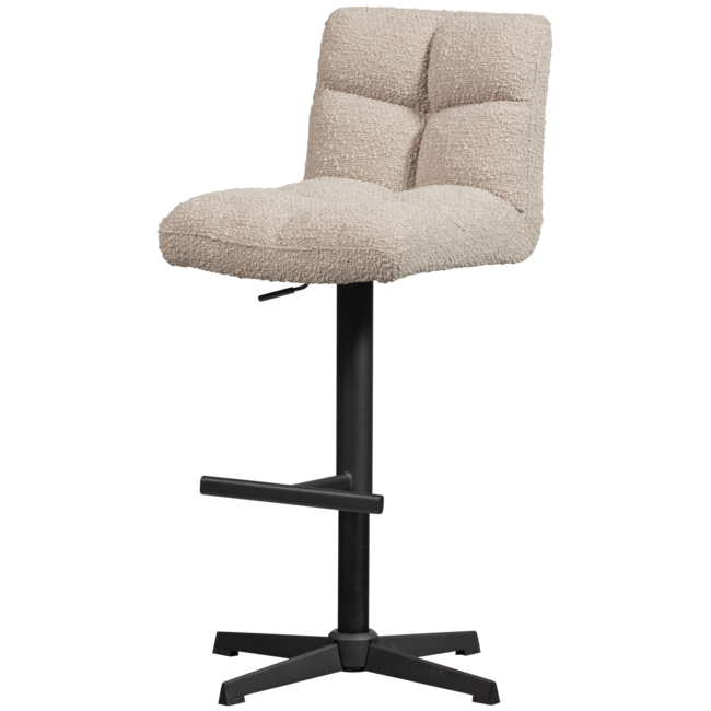 Woood Vinny draaibare barstoel bouclé zand