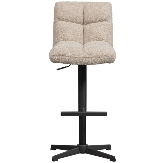 Woood Vinny draaibare barstoel bouclé zand