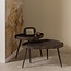 Woood Set van 2 - crude bijzettafels antique bronze