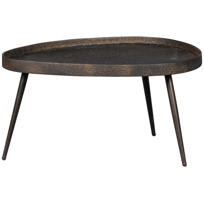 Woood Set van 2 - crude bijzettafels antique bronze