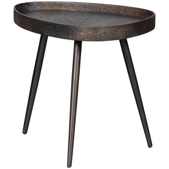 Woood Set van 2 - crude bijzettafels antique bronze