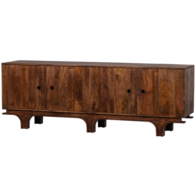 Woood Staes dressoir 4-deurs mango hout walnoot