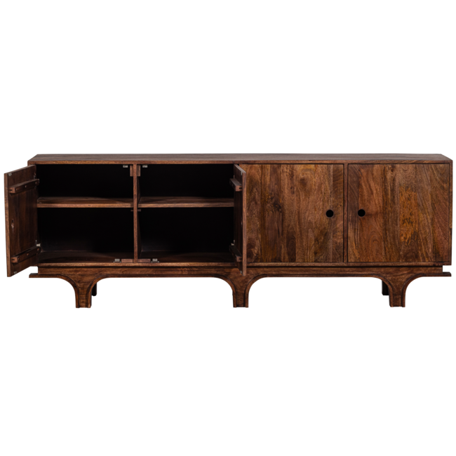 Woood Staes dressoir 4-deurs mango hout walnoot