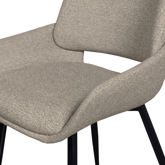 Woood Parade eetkamerstoel melange stof zand