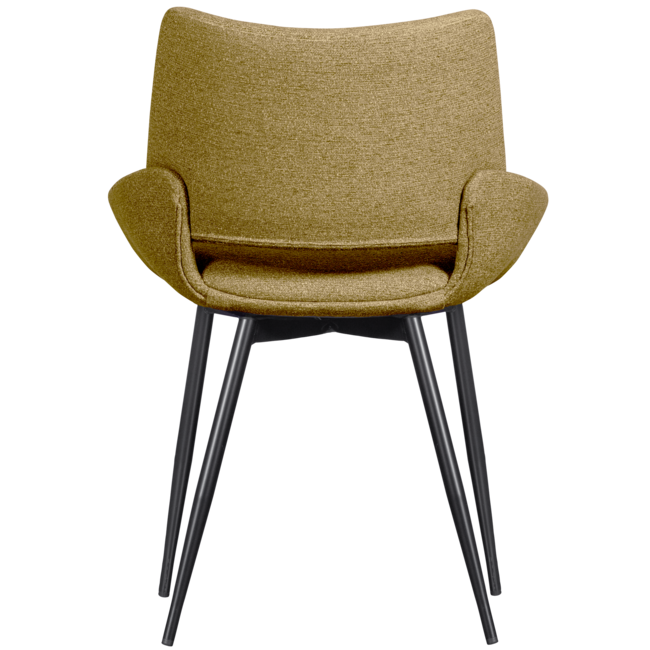 Woood Parade eetkamerstoel melange stof mosterd