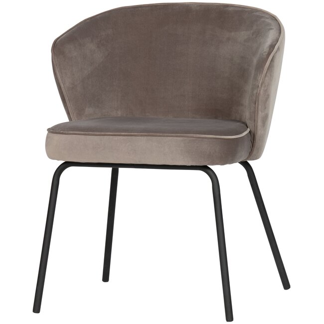 Woood Admit eetkamerstoel fluweel khaki