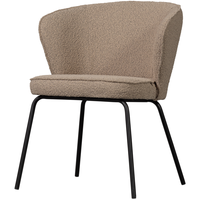 Woood Admit eetkamerstoel bouclé beige