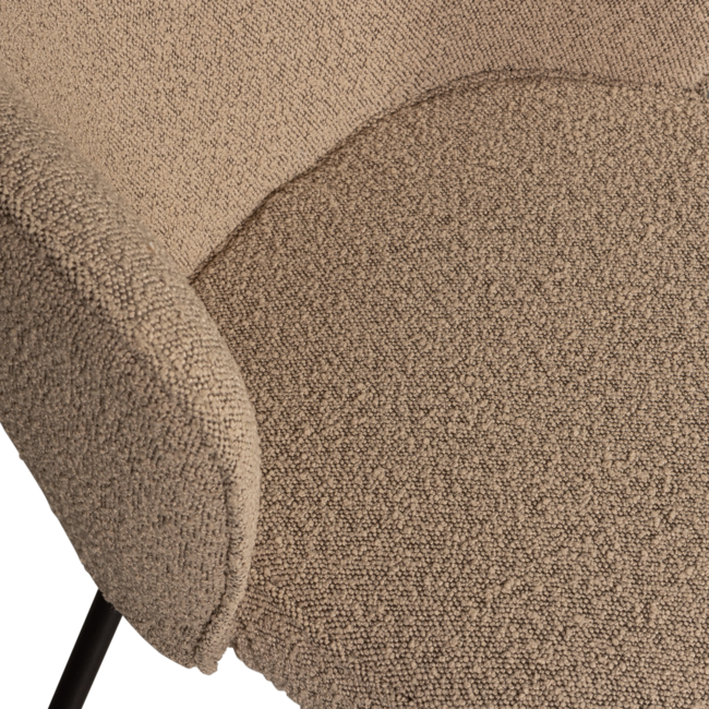 Woood Admit eetkamerstoel bouclé beige