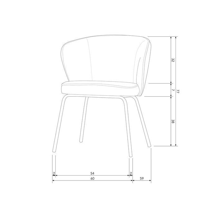 Woood Admit eetkamerstoel bouclé beige