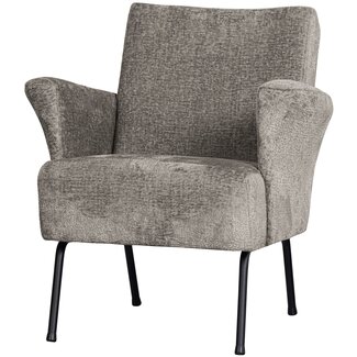 Woood Muse fauteuil grof geweven stof taupe