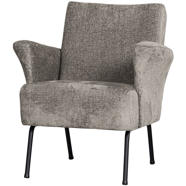 Woood Muse fauteuil grof geweven stof taupe